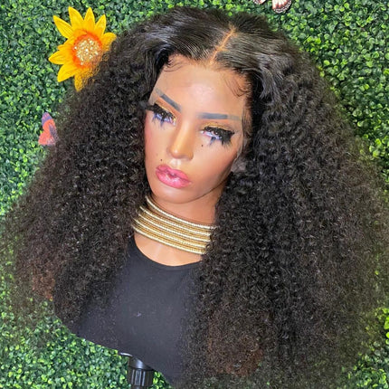 Super Thick & Soft Kinky Curly 13x4 Undetectable HD Lace Wig Natural Hairlne-Aaliweya