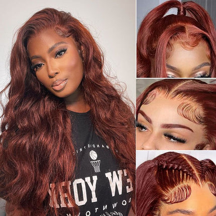 Reddish Brown #33 Body Wave 13x4 Lace Wig Frontal Wig For Women-Aaliweya