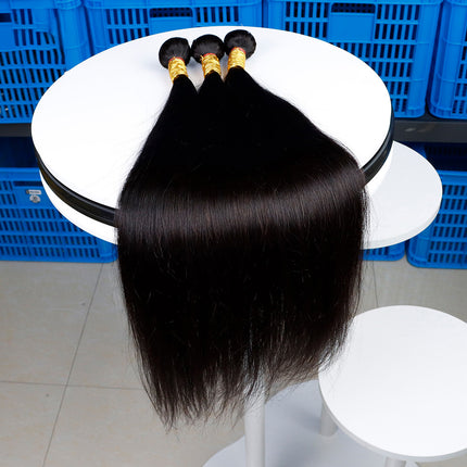 3Bundles Straight Hair Brazilian Human Hair Bundles Virgin Hair Weave Extensions-Aliweya