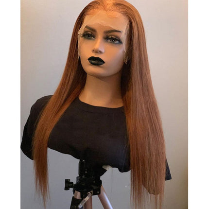Ginger Brown #30 Silky Straight 13x4 Lace Wig Frontal Wig For Women-Aaliweya