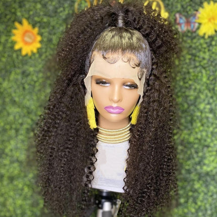 Super Thick & Soft Kinky Curly 13x4 Undetectable HD Lace Wig Natural Hairlne-Aaliweya