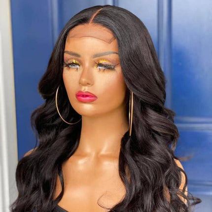 Body Wave Hair 4x4 Swiss HD Lace Closure Wigs Pre Plucked Natural Color-Aaliweya