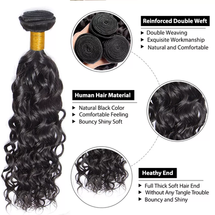 Virgin Hair Natural Wave 4 Bundles Human Hair Weaves-Aaliweya
