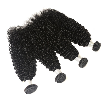 Human Hair Weaves 9A Kinky Curly Human Hair 3 Bundles For Black Women Natural Color-Aliweya