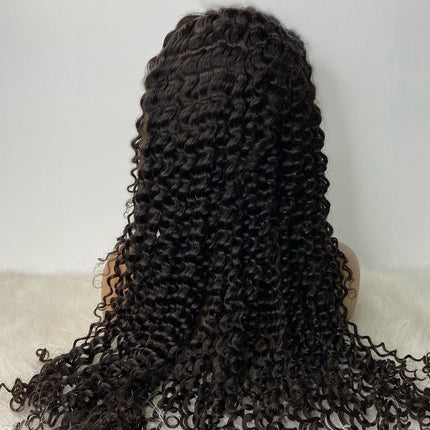 13x4 HD Transparent Lace Natural Wave Black Human Hair Wig Pre Plucked Hairline With Baby Hair-Aaliweya