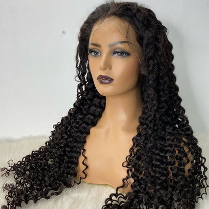 13x4 HD Transparent Lace Natural Wave Black Human Hair Wig Pre Plucked Hairline With Baby Hair-Aaliweya