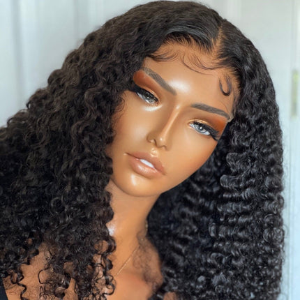 Kinky Curly Undetectable Invisible 5x5 Lace Glueless Frontal Lace Wig Real HD Lace-Aaliweya
