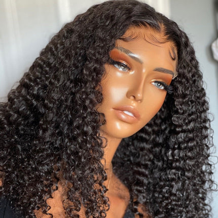 Kinky Curly Undetectable Invisible 5x5 Lace Glueless Frontal Lace Wig Real HD Lace-Aaliweya