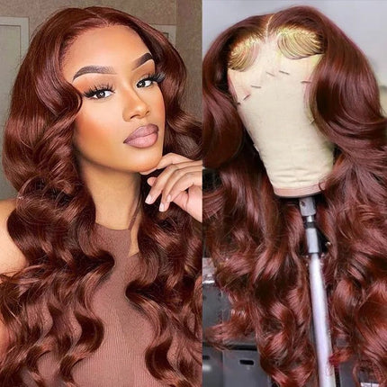 Reddish Brown #33 Body Wave 13x4 Lace Wig Frontal Wig For Women-Aaliweya