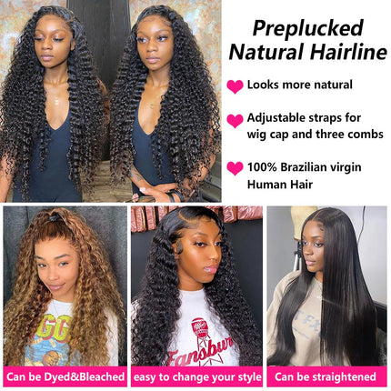 Long Natural Wave Hair 5x5 HD Lace Closure Transparent Wig-Aaliweya