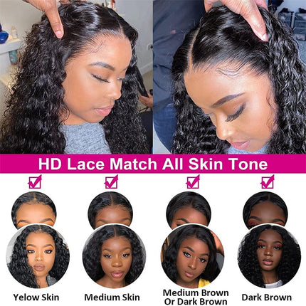 Long Natural Wave Hair 5x5 HD Lace Closure Transparent Wig-Aaliweya