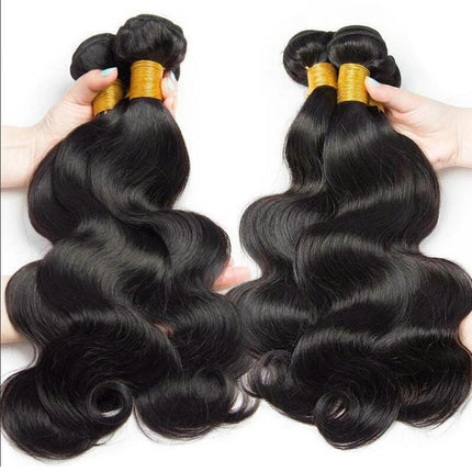 Natural Black Body Wave 4Bundles Hair Extensions-Aaliweya