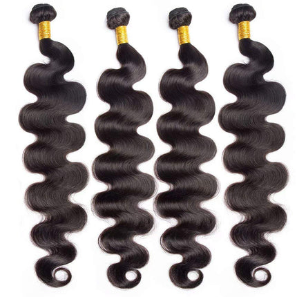 Natural Black Body Wave 4Bundles Hair Extensions-Aaliweya