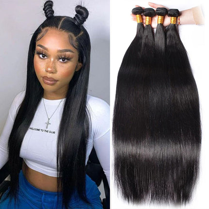 Natural Color Straight Virgin Hair Bundles 4Pcs-Aaliweya