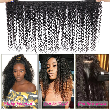 Unprocessed Human Hair Jerry Curl Weave 4 Bundles Deal-Aaliweya