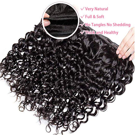 Water Wave Hair 3 Bundles with 13x4 Lace Frontal 100% Virgin Human Hair on Sale-Aaliweya