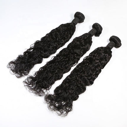 Water Wave Virgin Hair 3 Bundles Brazilian Human Hair Extension-Aliweya