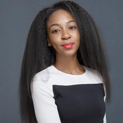 5x5 Preplucked Kinky Straight Natural Hairline HD Lace Closure Wig-Aaliweya