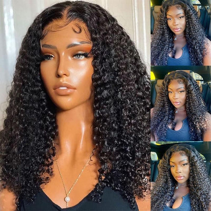 Kinky Curly Undetectable Invisible 5x5 Lace Glueless Frontal Lace Wig Real HD Lace-Aaliweya