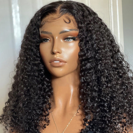 Kinky Curly Undetectable Invisible 5x5 Lace Glueless Frontal Lace Wig Real HD Lace-Aaliweya